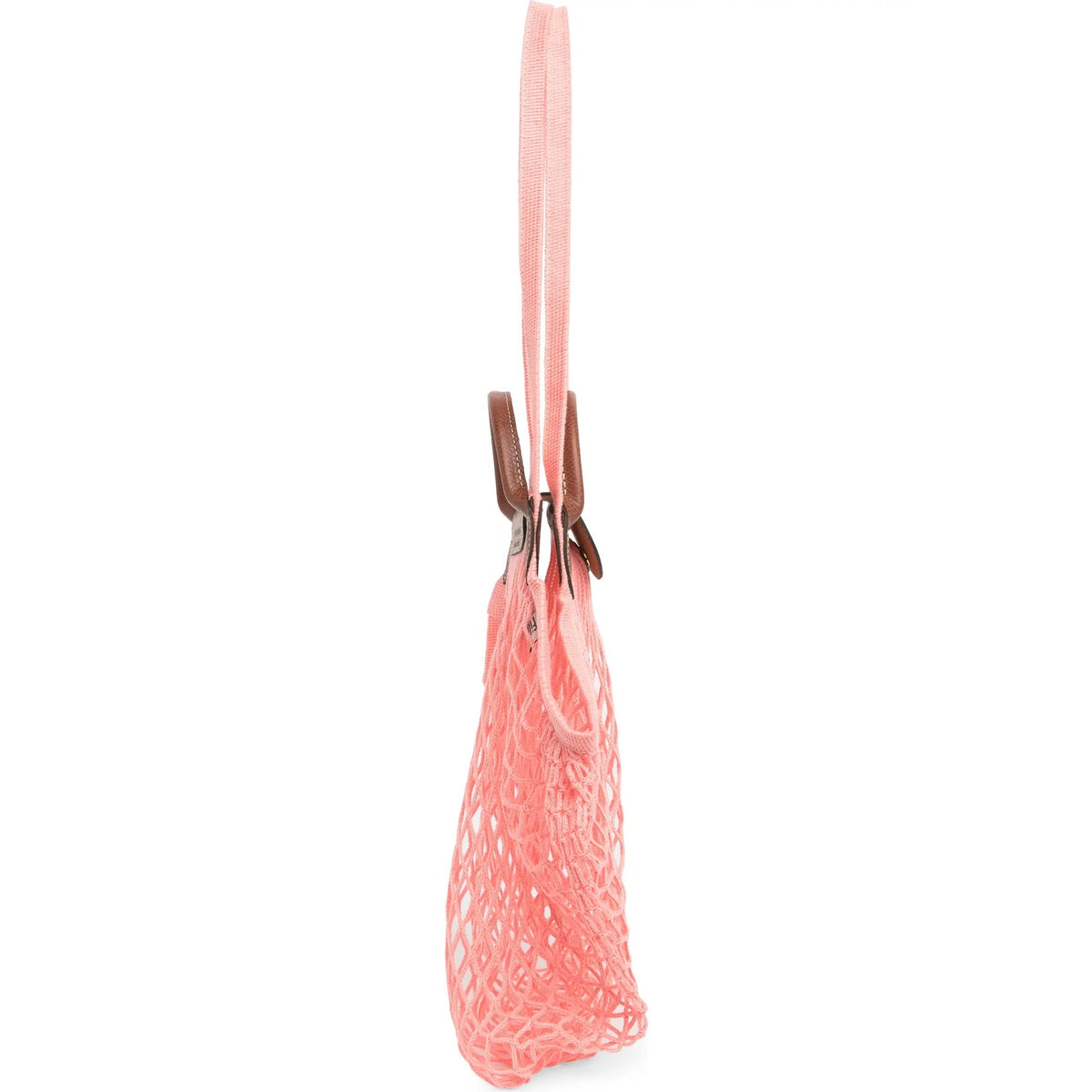 Le Pliage Filet Mesh Knit Shoulder Bag in Blush