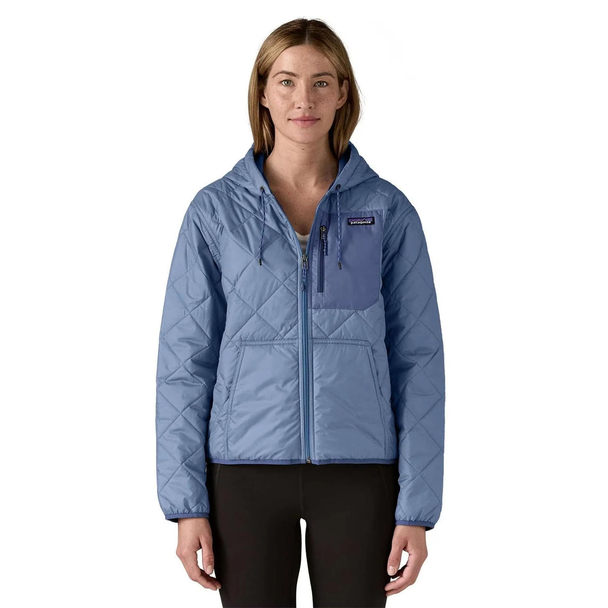 Diamond Quilted Bomber Hoody - Barnacle Blue