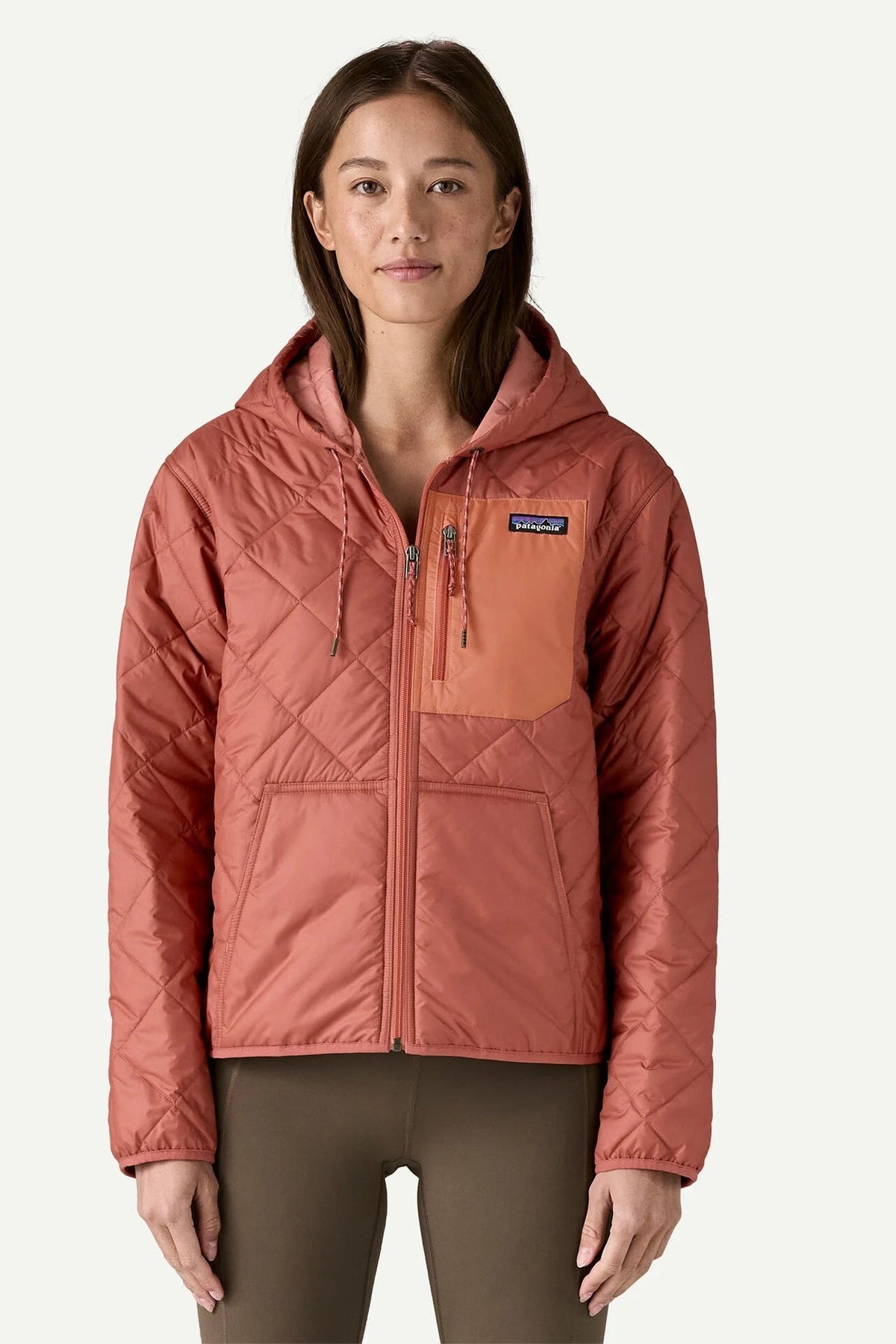 Diamond Quilted Bomber Hoody - Potter's Red
