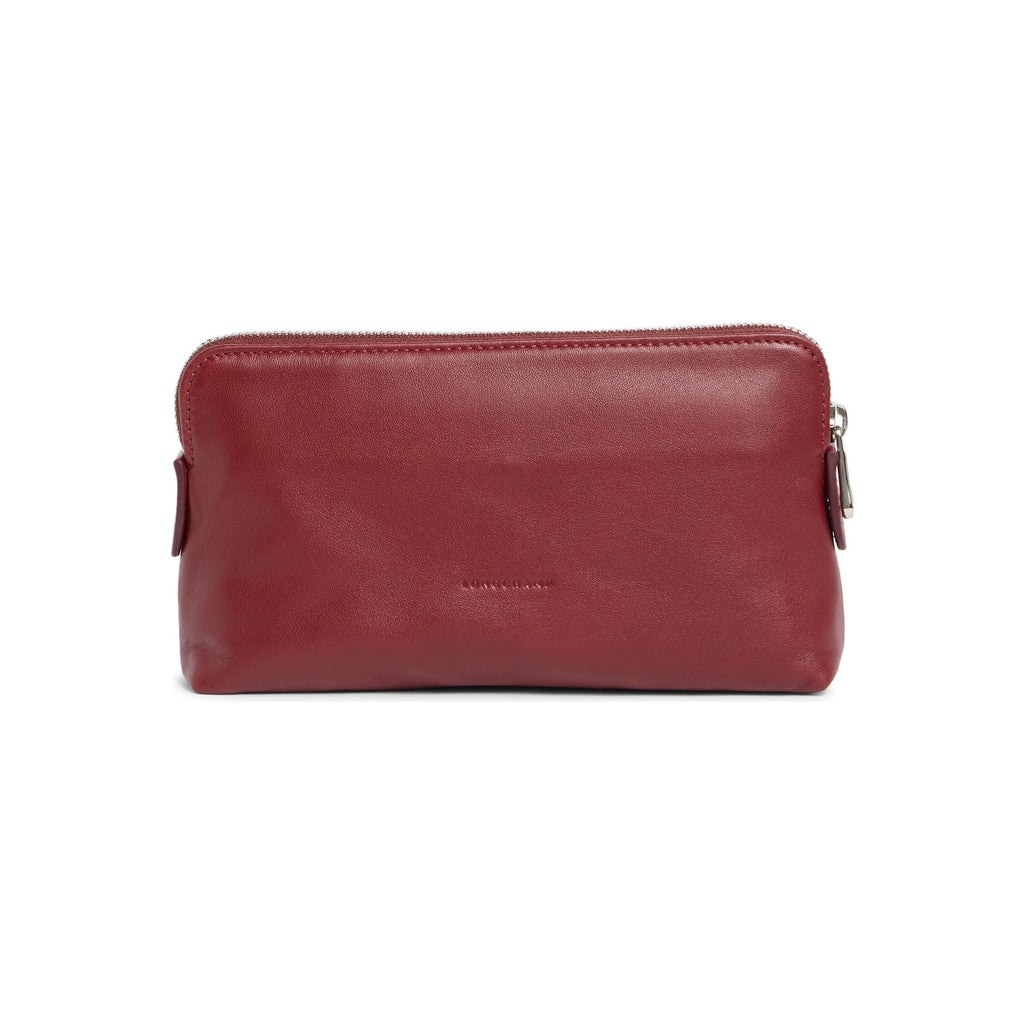 Le Pliage Cuir Cosmetic Case Pouch in Red Lacquer