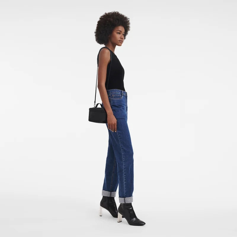 Le Pliage Xtra XS Vanity Crossbody in Black Leather