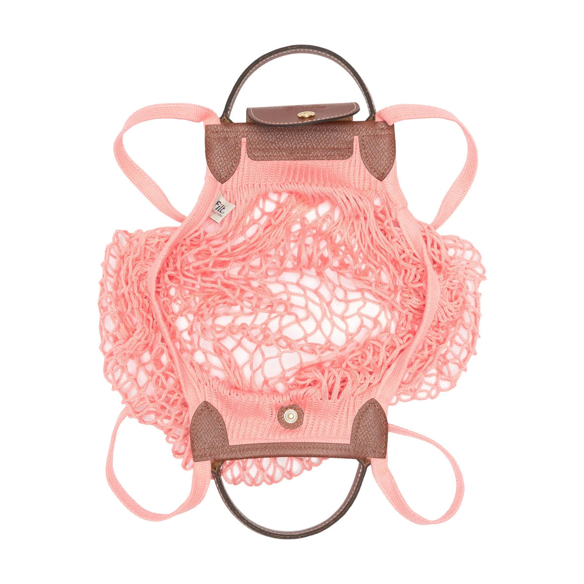 Le Pliage Filet Mesh Knit Shoulder Bag in Blush