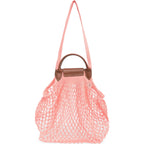 Le Pliage Filet Mesh Knit Shoulder Bag in Blush