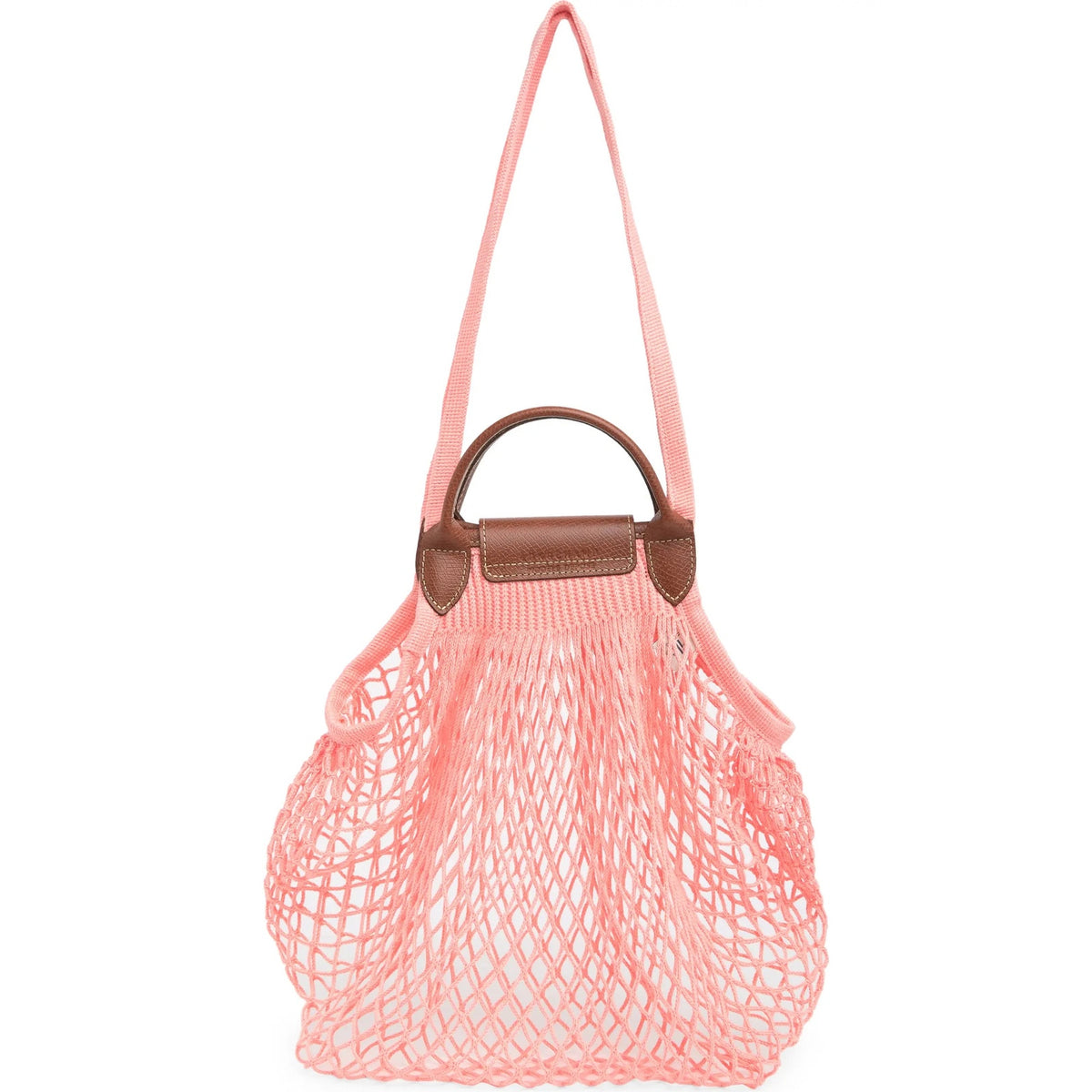 Le Pliage Filet Mesh Knit Shoulder Bag in Blush