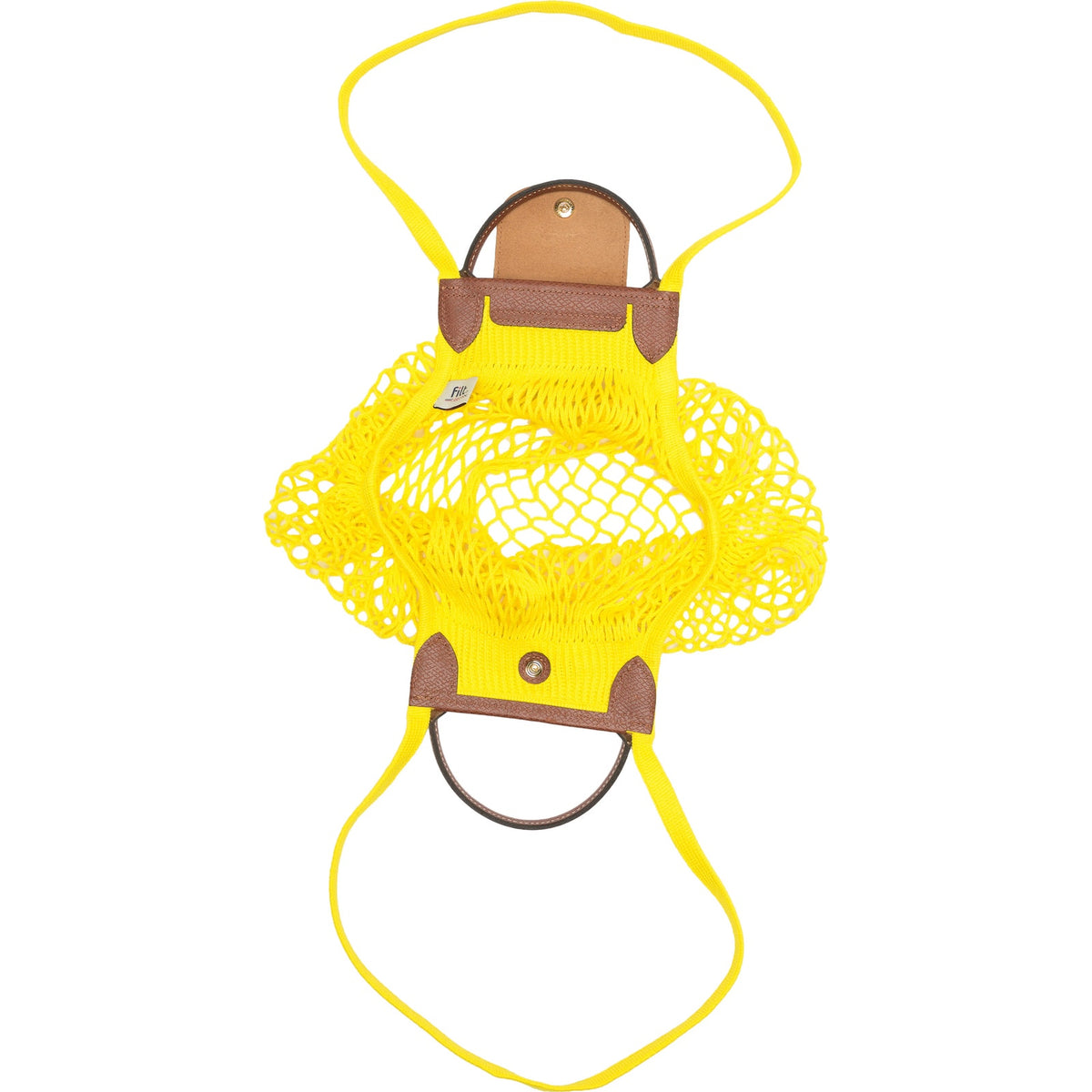 Le Pliage Filet Mesh Knit Shoulder Bag in Lemon