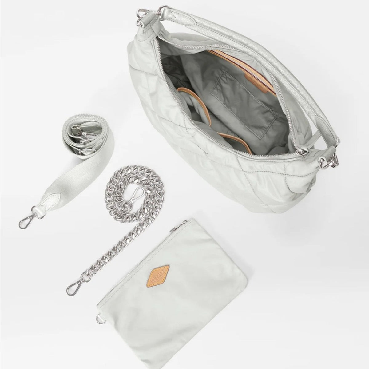 Quilted Madison Shoulder Bag - Frost