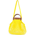 Le Pliage Filet Mesh Knit Shoulder Bag in Lemon