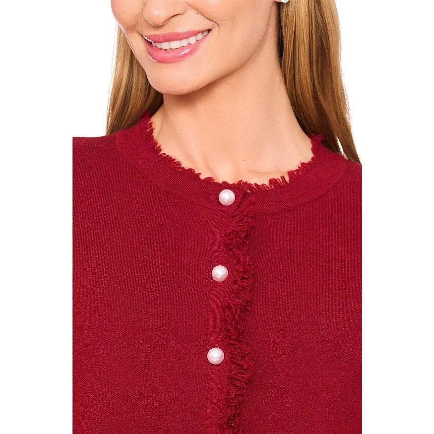 Fringe Cardigan - Mulberry