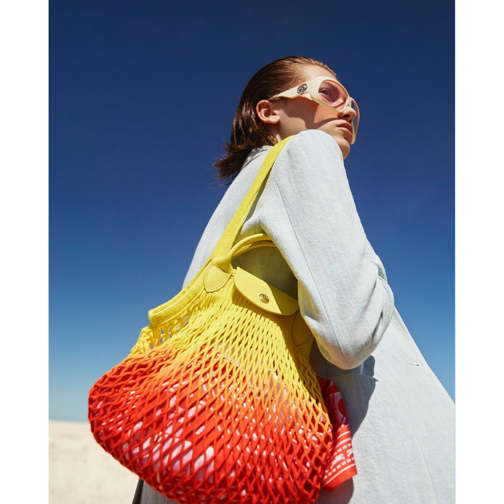 Le Pliage Filet Mesh Knit Shoulder Bag in Tie Dye