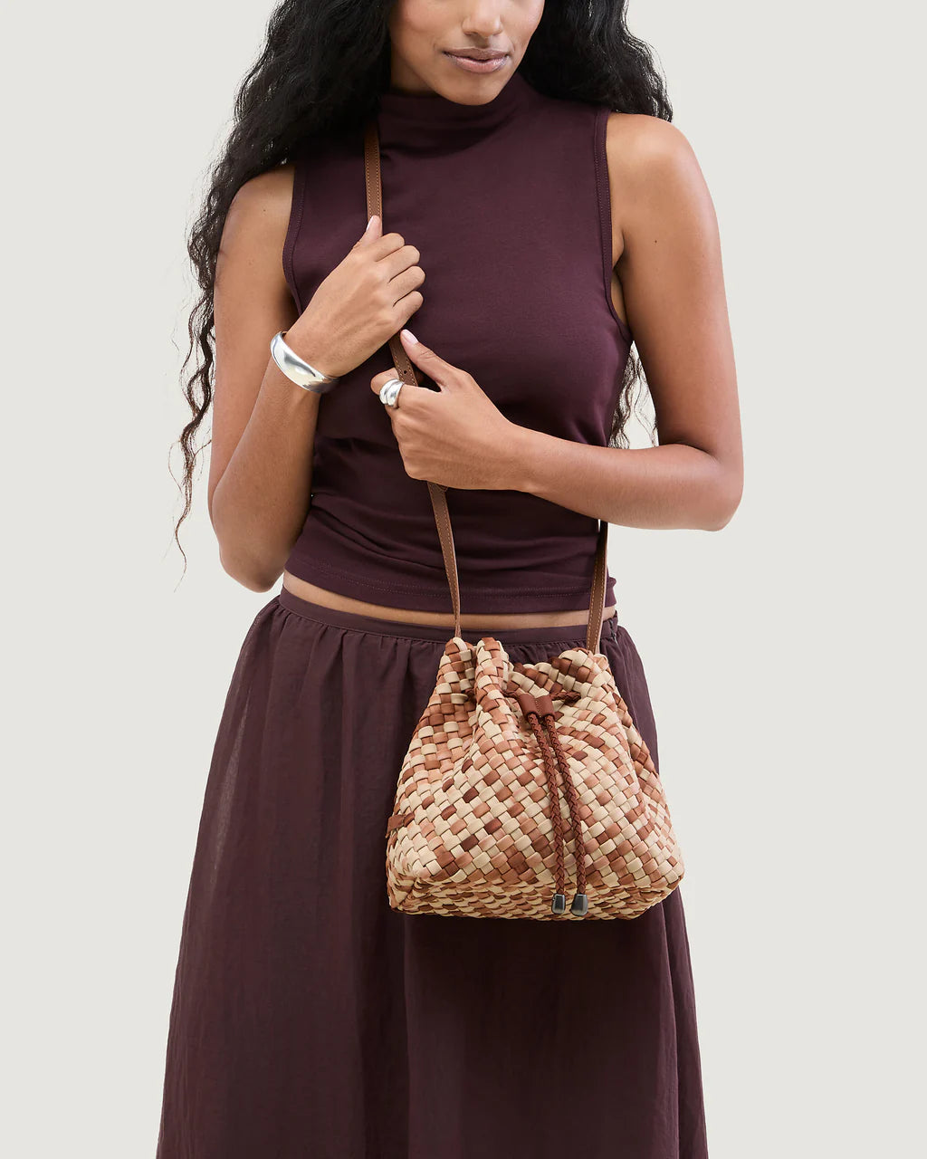 Gramercy Watercolor Bucket Bag - Fez