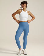 Caught In The Midi High Waisted Legging - SD3243 - Sky Blue Heather