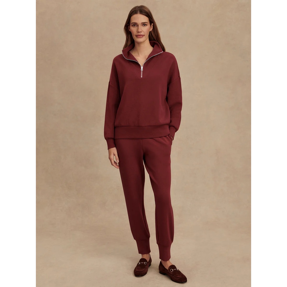 Hawley Half-Zip Sweatshirt - New Maroon