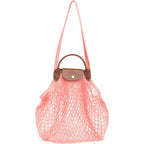 Le Pliage Filet Mesh Knit Shoulder Bag in Blush