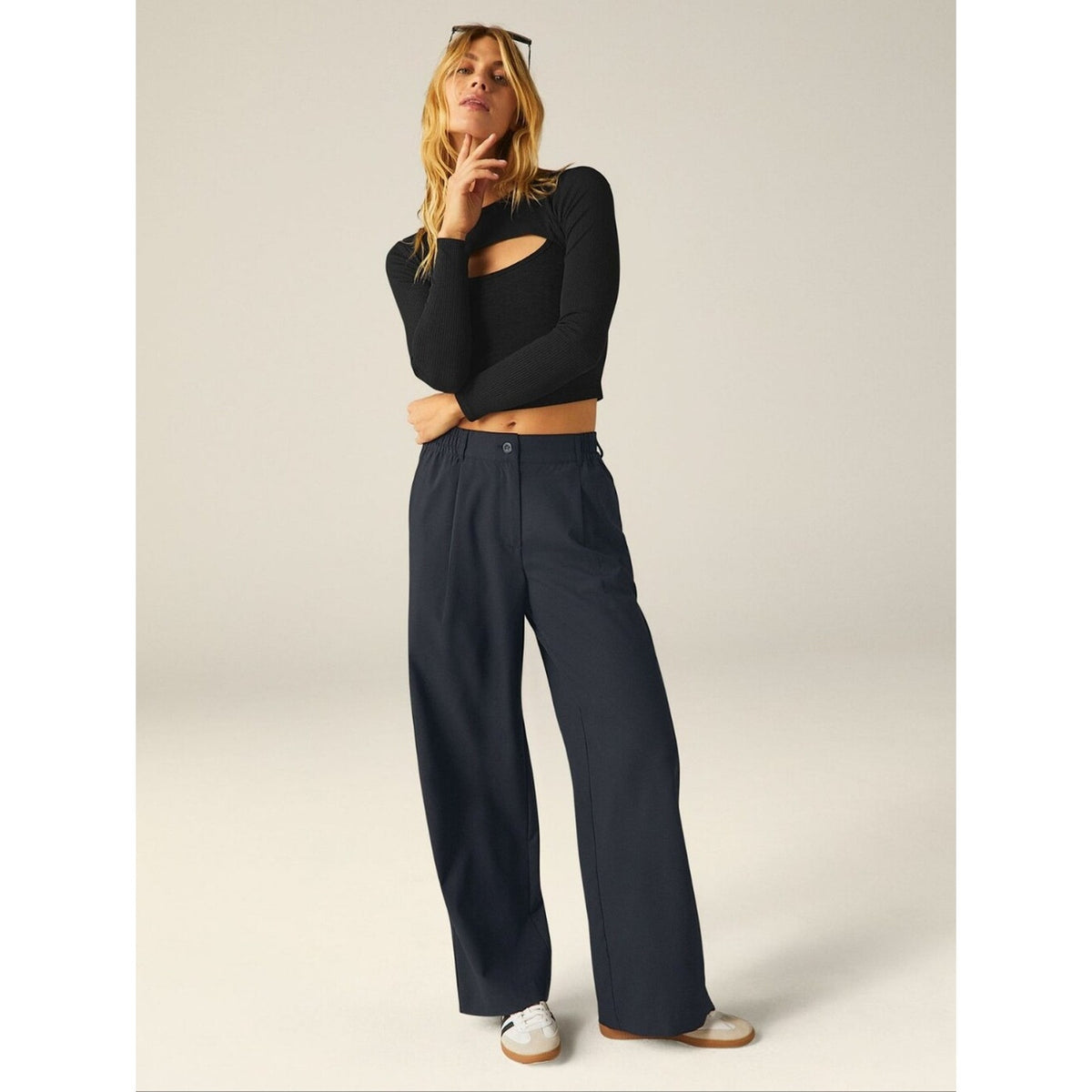 Status Wide Leg Trouser 31" - Nocturnal Navy
