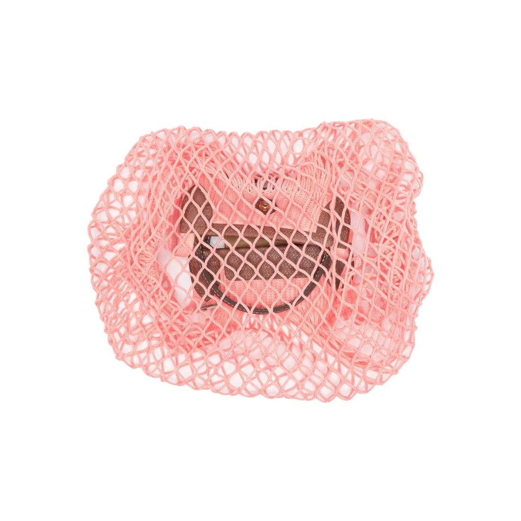 Le Pliage Filet Mesh Knit Shoulder Bag in Blush