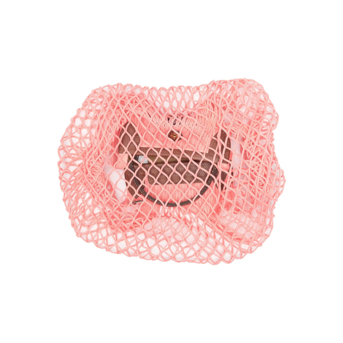 Le Pliage Filet Mesh Knit Shoulder Bag in Blush