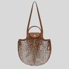 Le Pliage Filet Mesh Knit Shoulder Bag - Tobacco