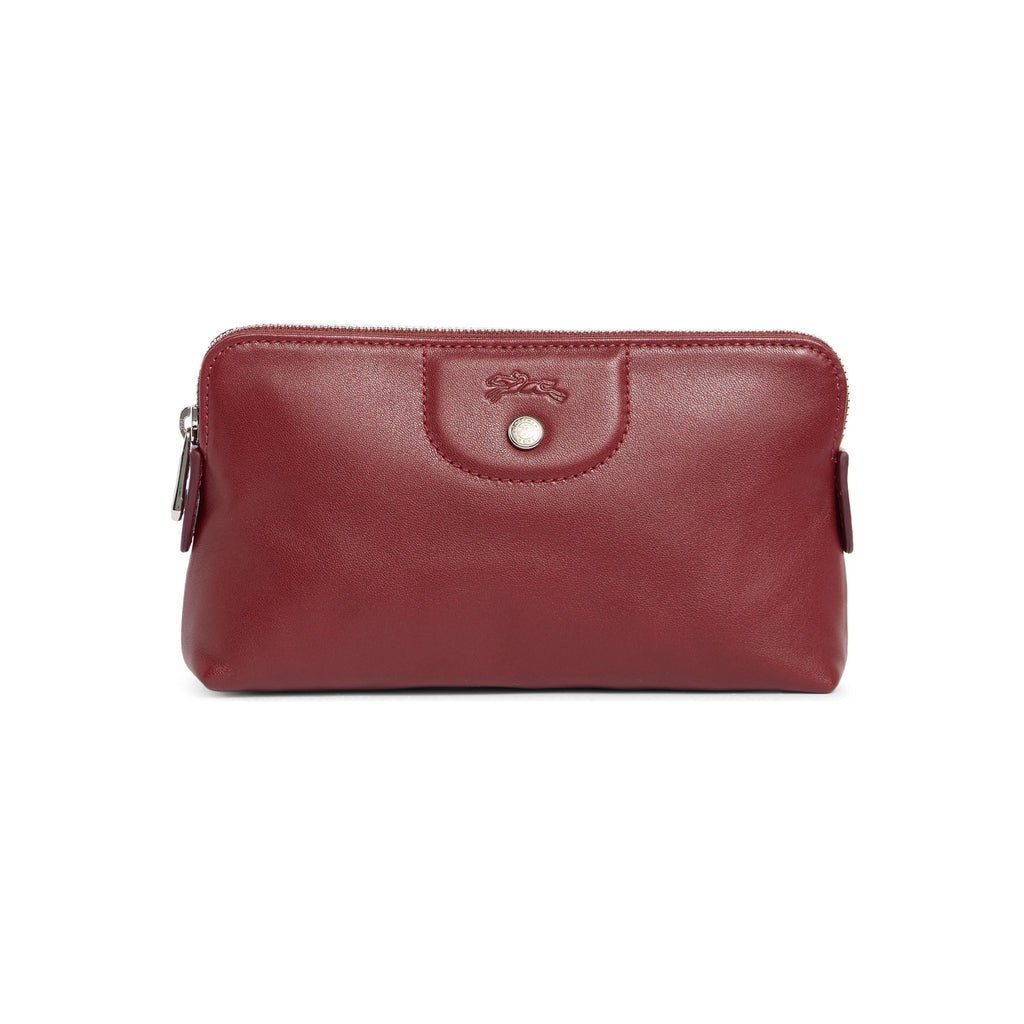Le Pliage Cuir Cosmetic Case Pouch in Red Lacquer