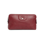 Le Pliage Cuir Cosmetic Case Pouch in Red Lacquer