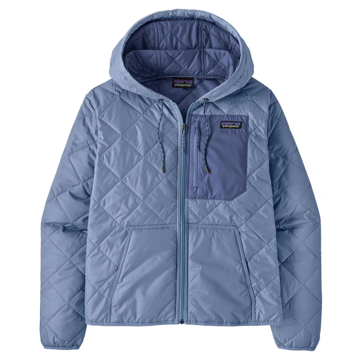 Diamond Quilted Bomber Hoody - Barnacle Blue