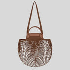 Le Pliage Filet Mesh Knit Shoulder Bag - Tobacco