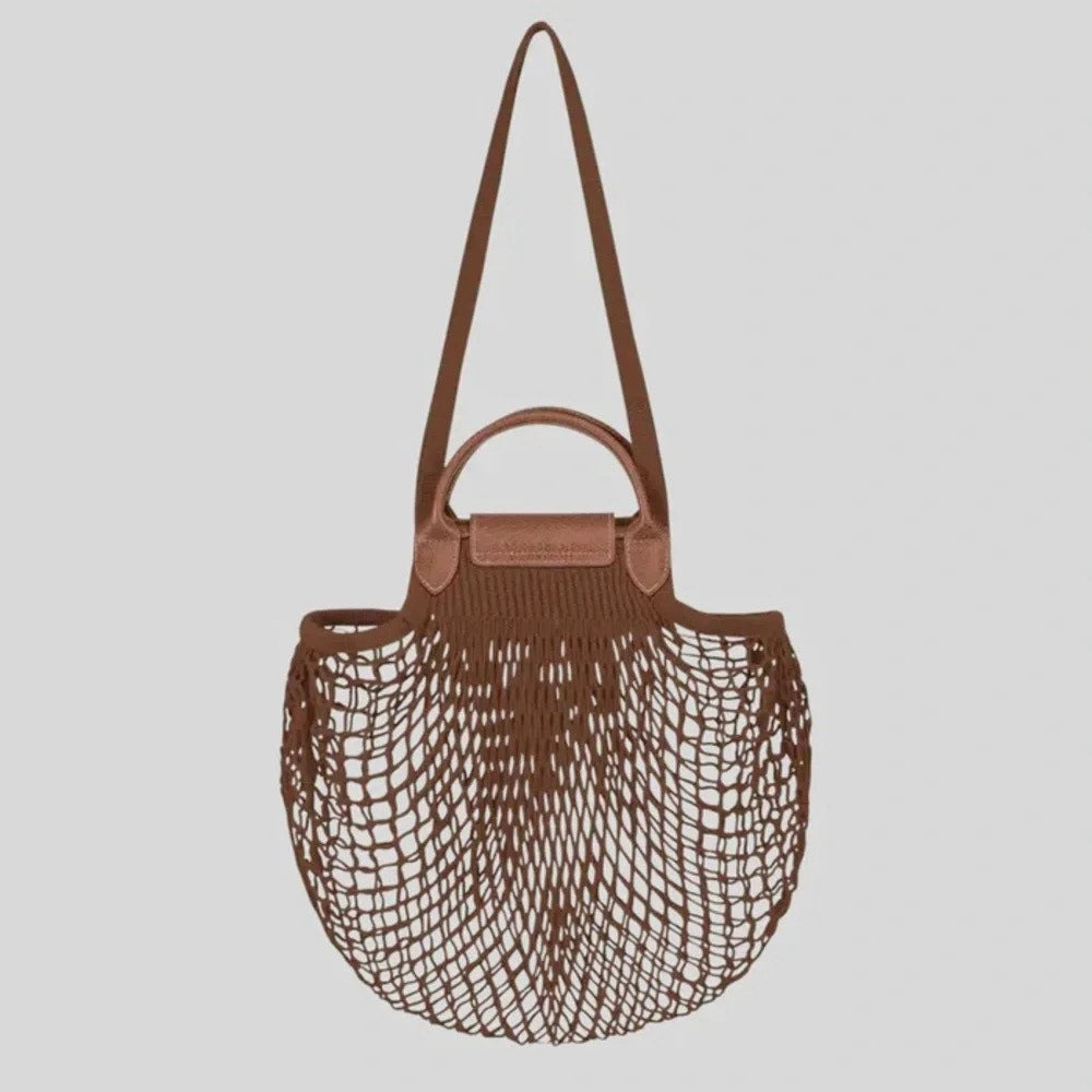 Le Pliage Filet Mesh Knit Shoulder Bag - Tobacco