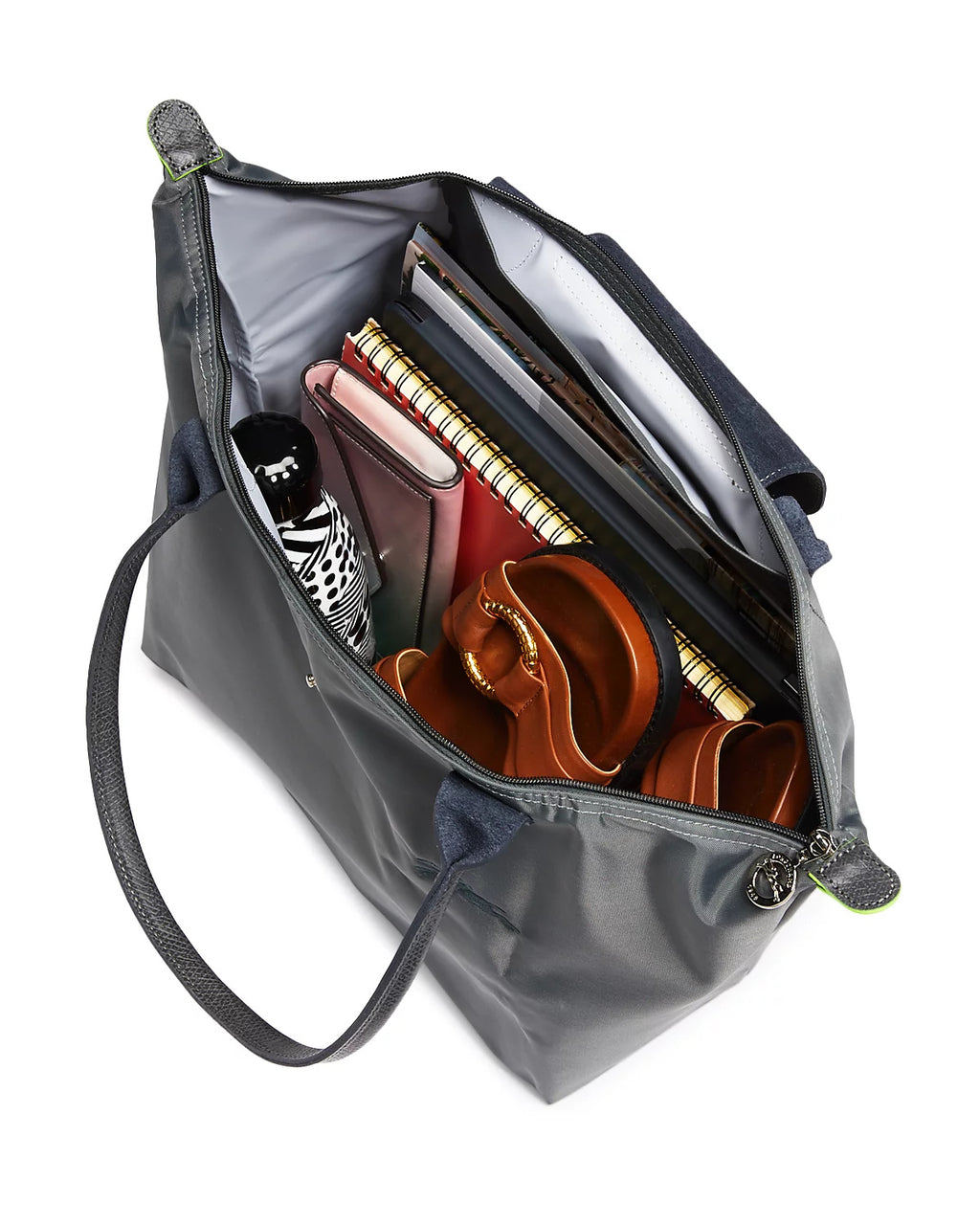 Le Pliage Green Large Tote - Graphite