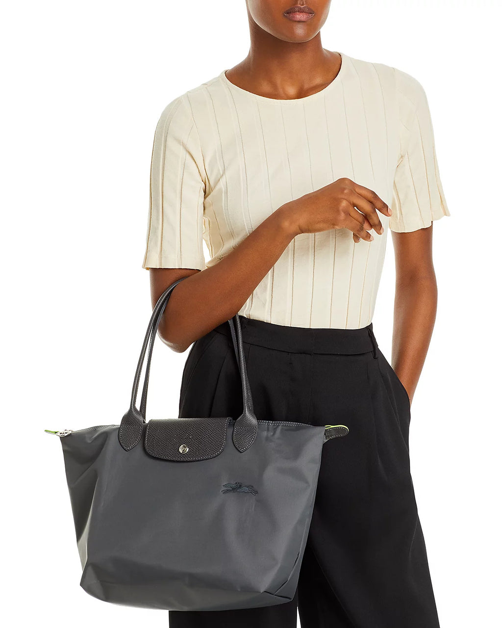 Le Pliage Green Medium Tote - Graphite