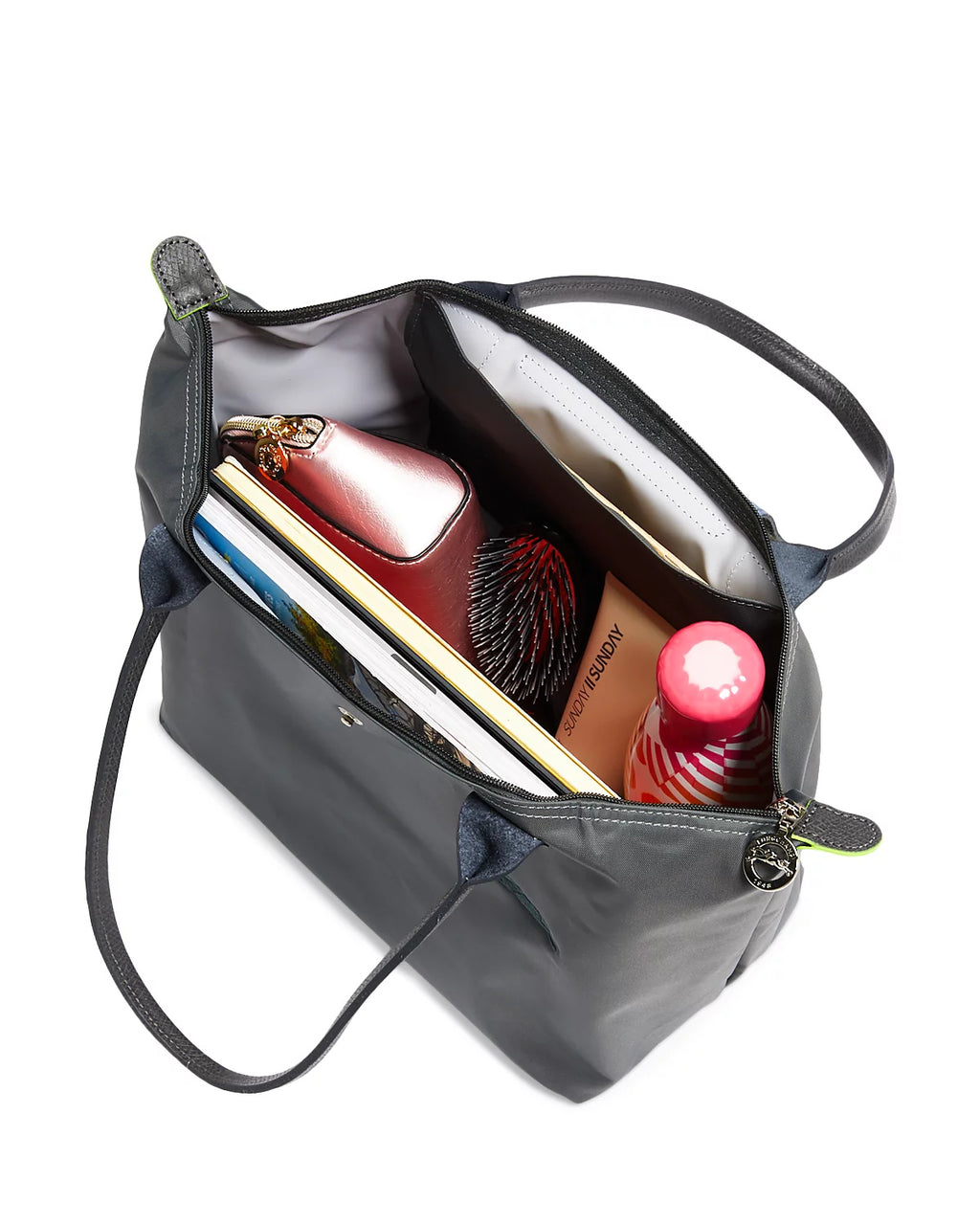 Le Pliage Green Medium Tote - Graphite