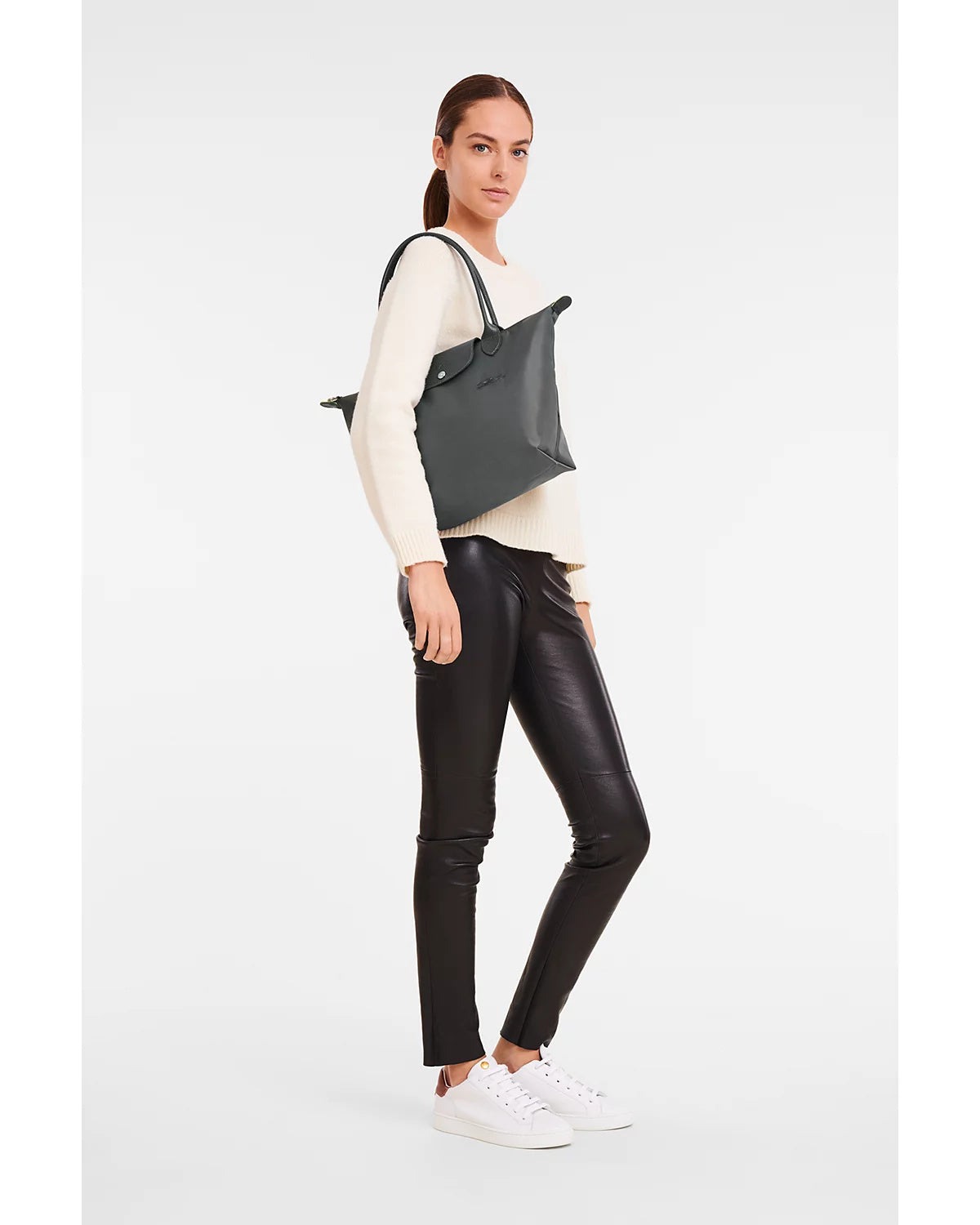 Le Pliage Green Medium Tote - Graphite