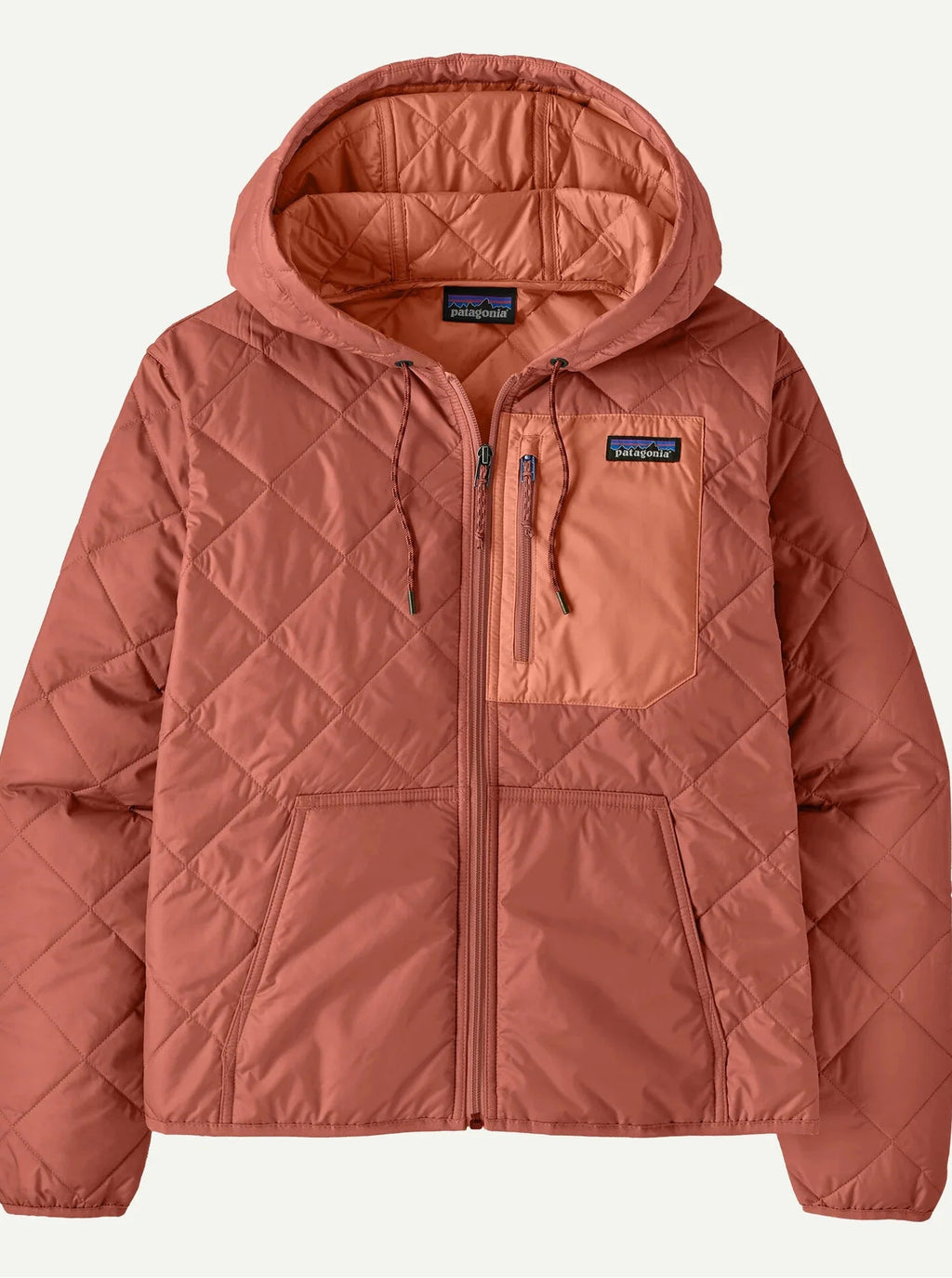 Diamond Quilted Bomber Hoody - Potter's Red
