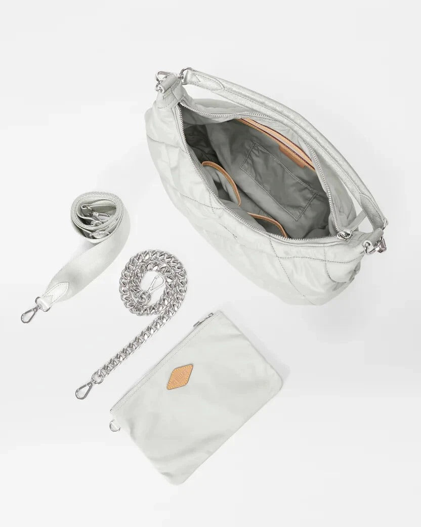 Quilted Madison Shoulder Bag - Frost